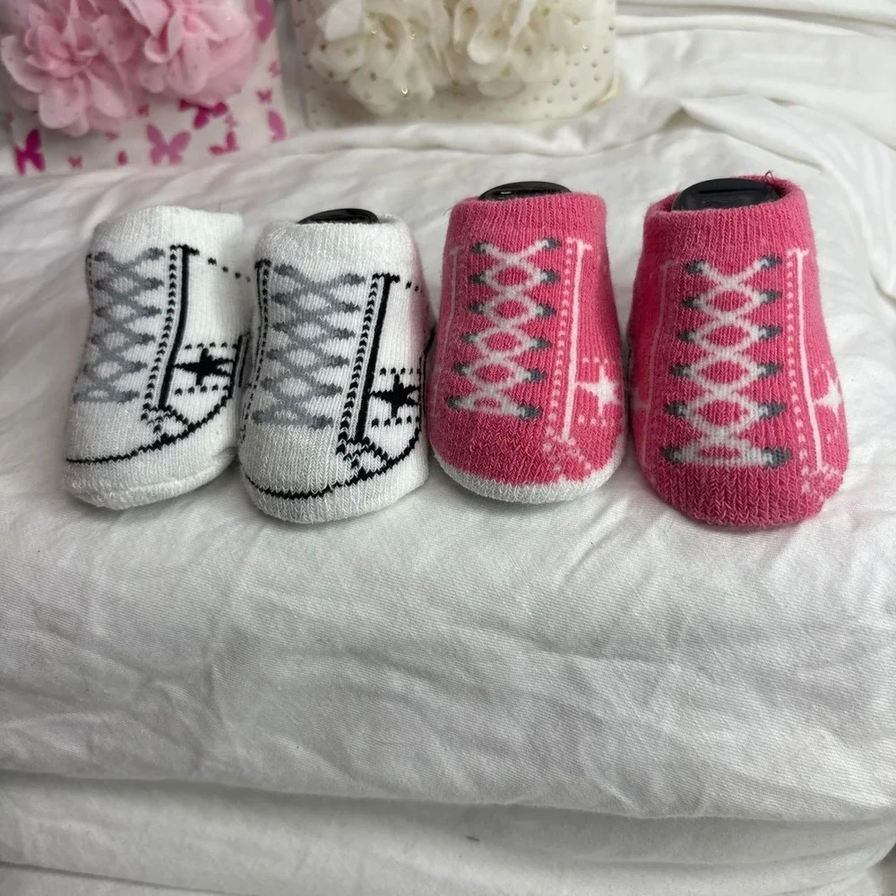 Baby Headbands Socks Gift Set Newborn Girl Flower Lace Infant Booties Headwear